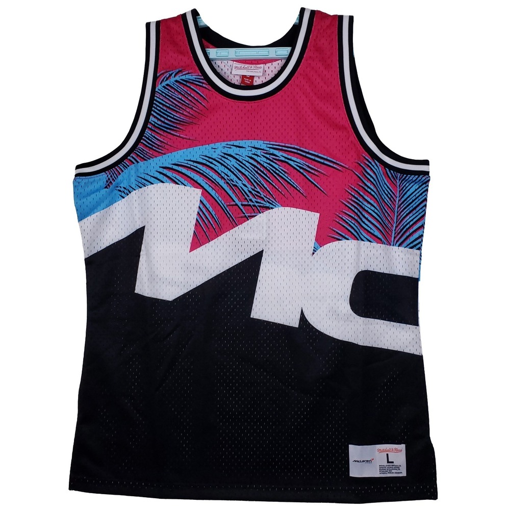McLaren Racing Mitchell & Ness Large Jersey Miami Pink Blue Black NWT